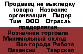 Продавец на выкладку товара › Название организации ­ Лидер Тим, ООО › Отрасль предприятия ­ Розничная торговля › Минимальный оклад ­ 17 600 - Все города Работа » Вакансии   . Тверская обл.,Торжок г.